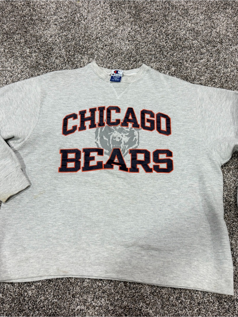Vintage Champion Chicago Bears Gray Crewneck Sweatshirt size XL